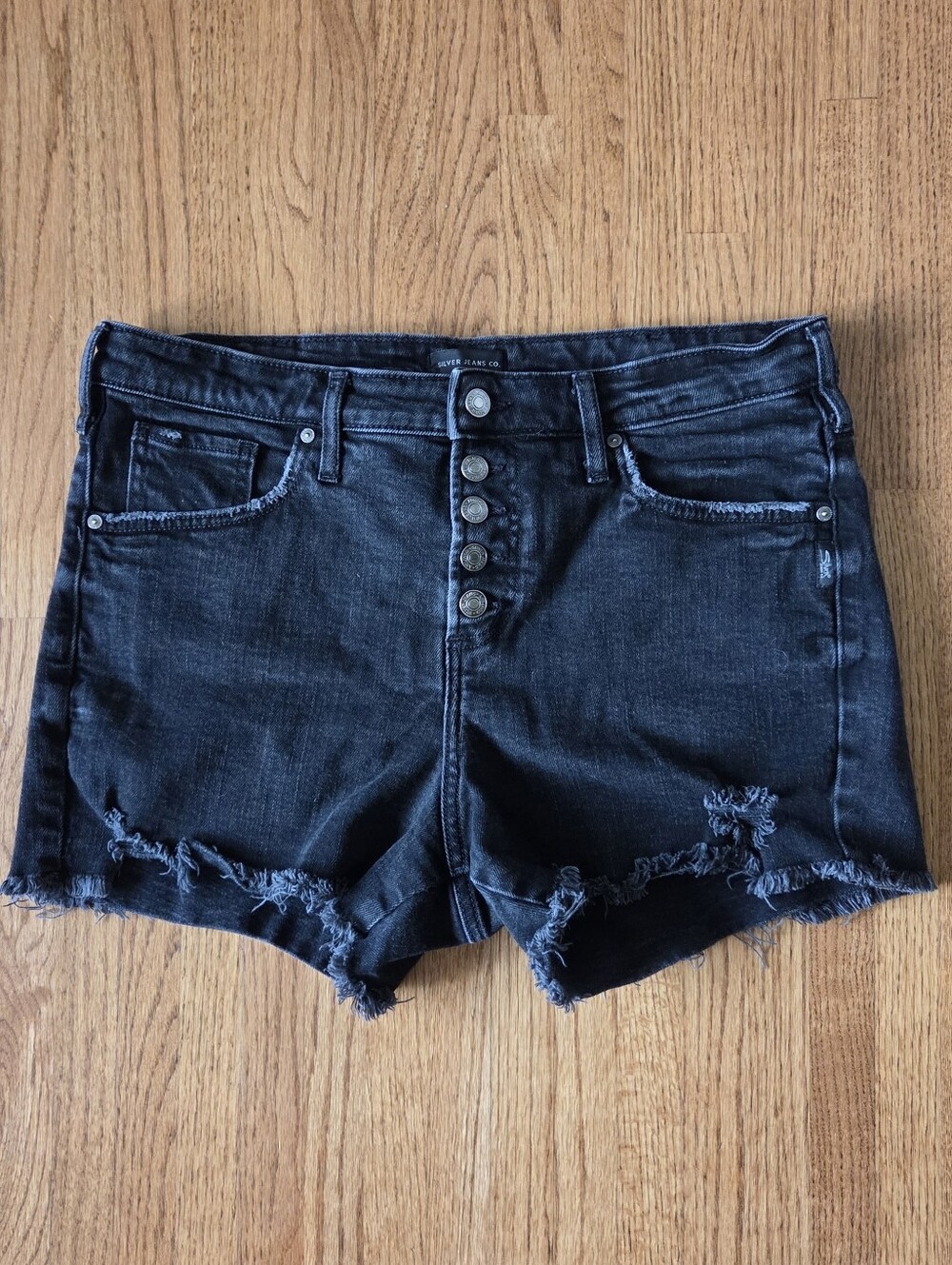 Silver Brand Black High Rise Jean Shorts Size 33